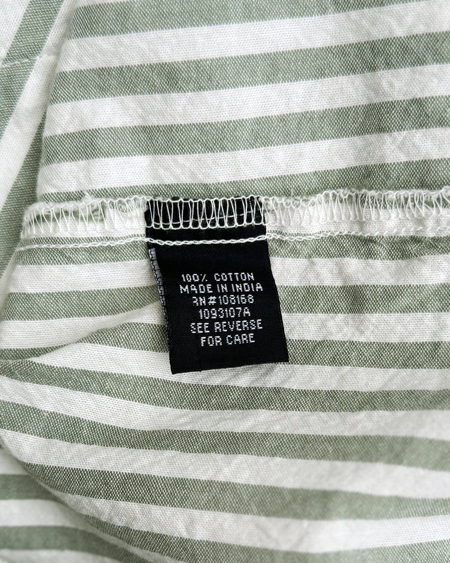 Raw Hem Stripe Oxford Camp Shirt (M/L)