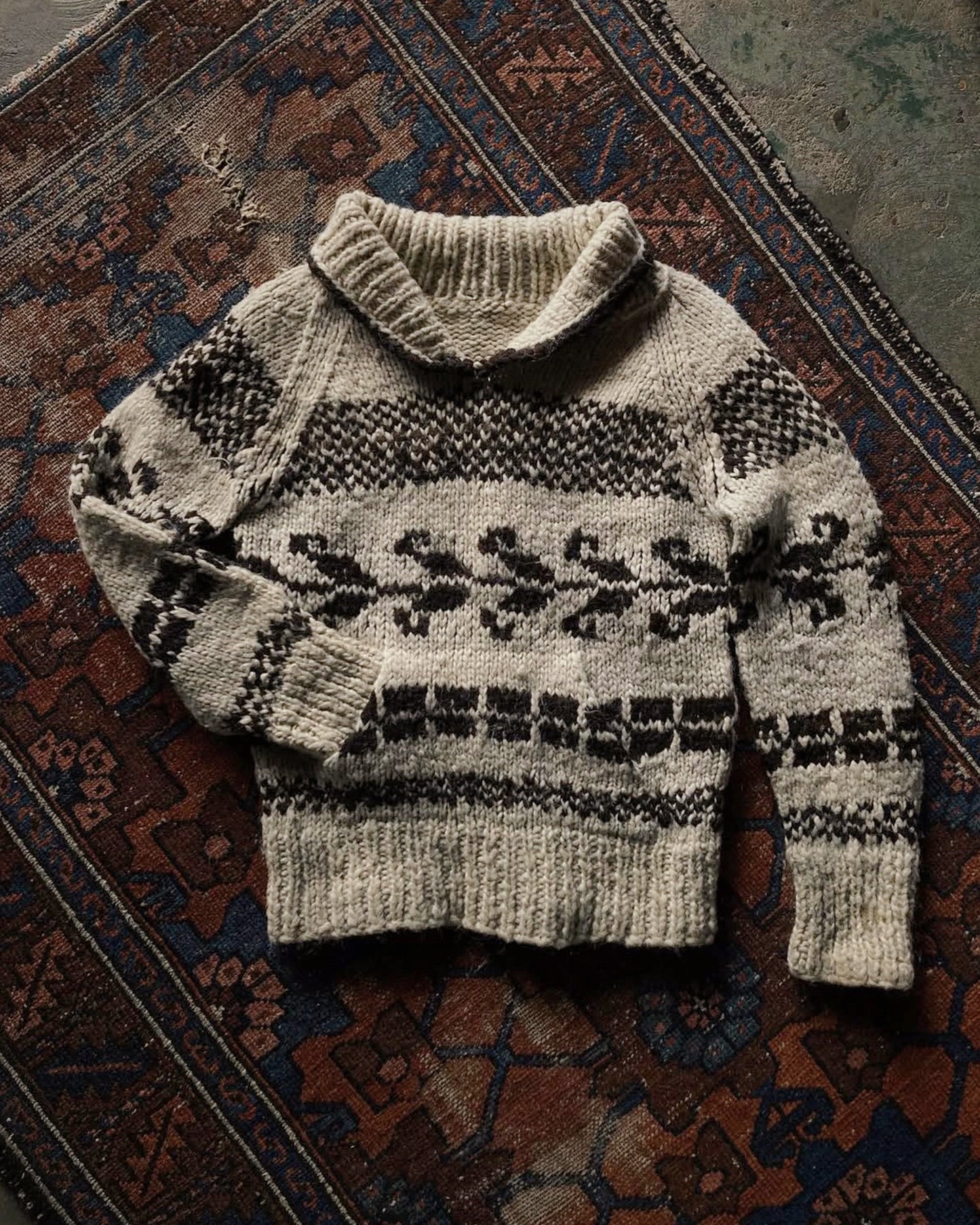 Cowichan Vintage Wool Pullover Sweater (XS)