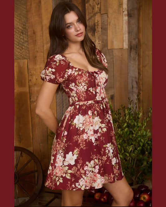NEW Floral Ruffle Trim Dress (S)
