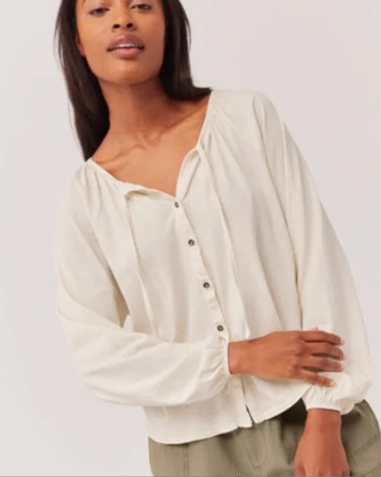 Organic Cotton/Linen Blend Flowy Top (M/L)
