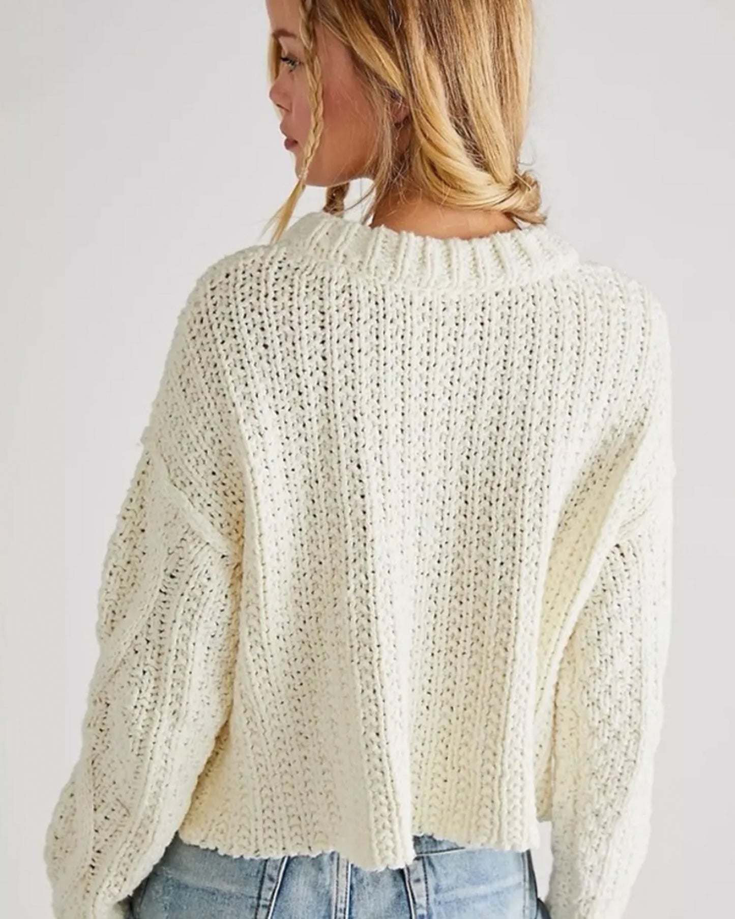 Free People Cutting Edge Cable Pullover (M)