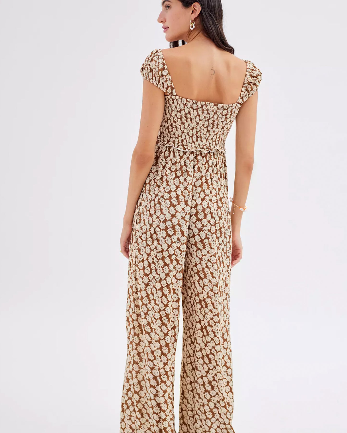 UO Smocked Wide-Leg Jumpsuit (S)
