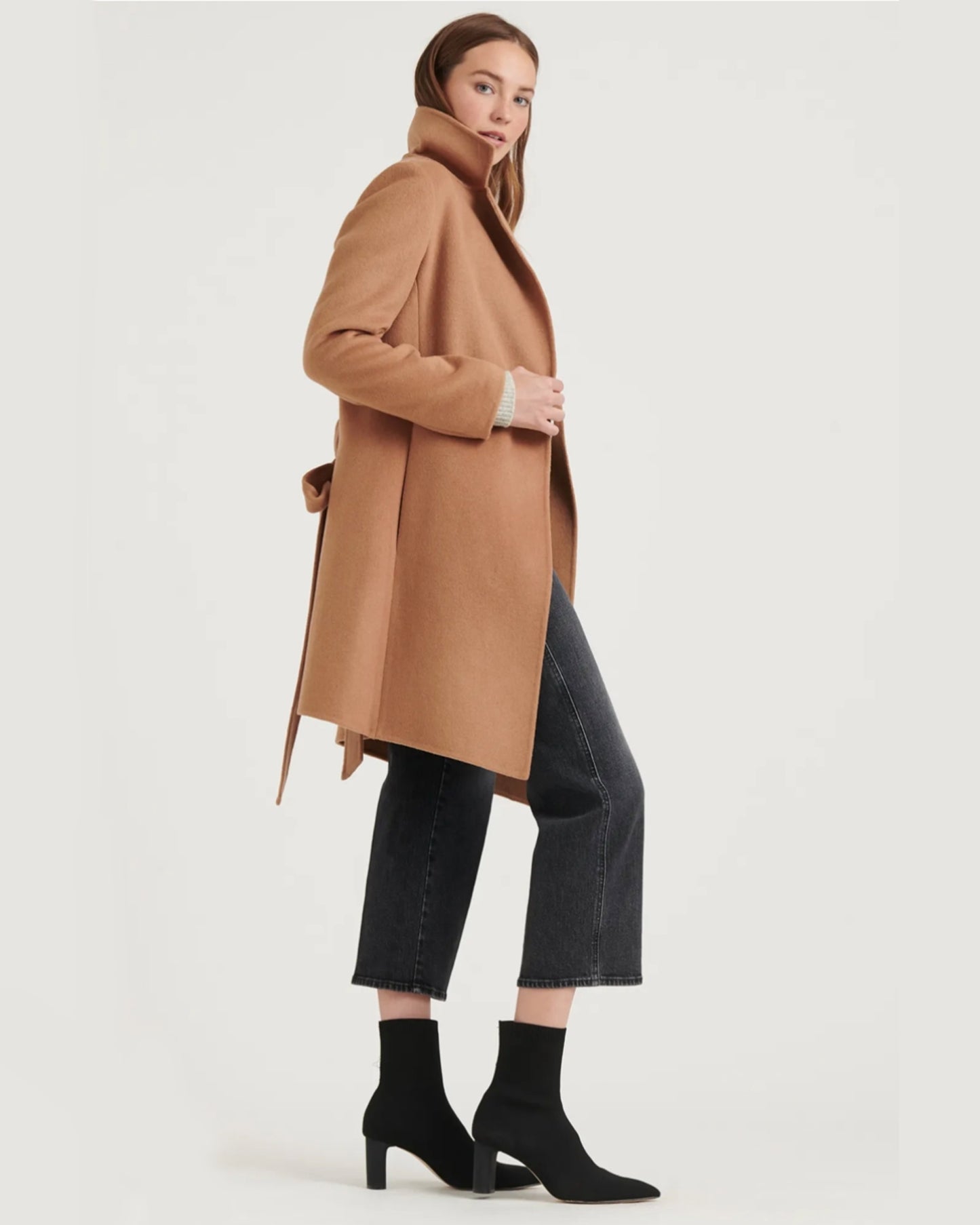 Soft Wool Wrap Coat (L)