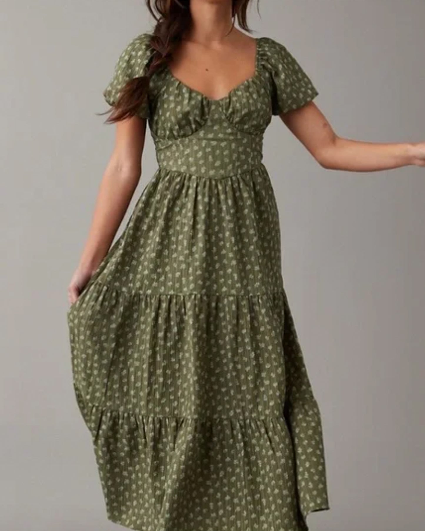AE Floral Open Back Corset Midi Dress (XXL)