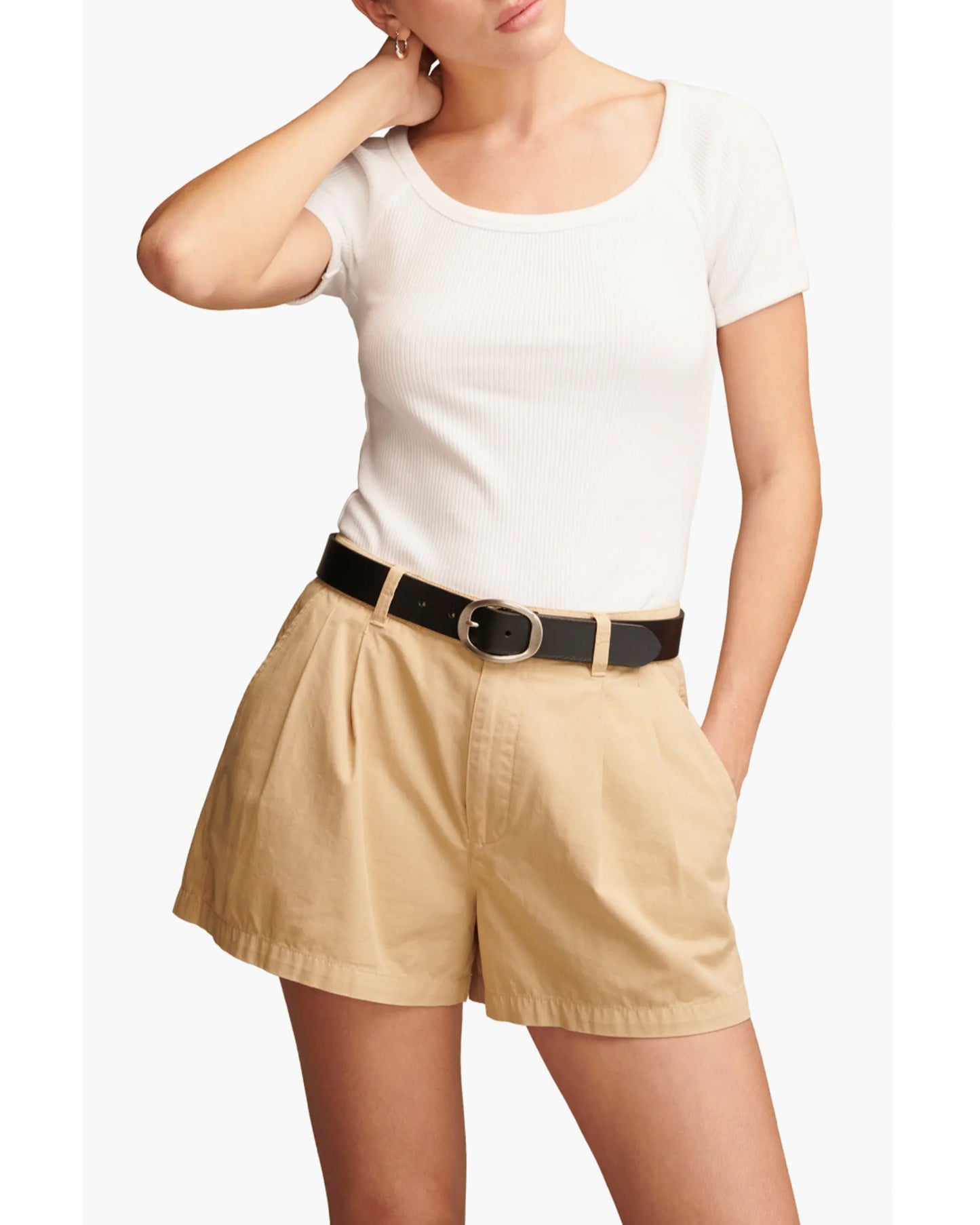 Lucky Brand Ribbed Scoop Neck T-Shirt (L)